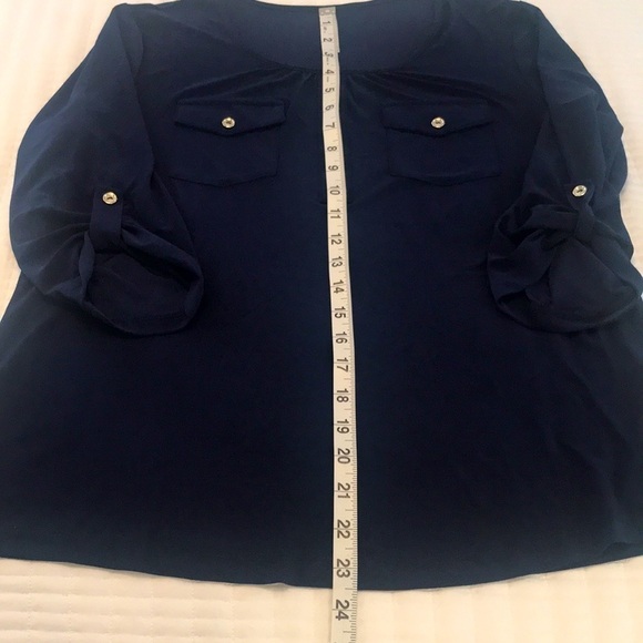 Perseption Petite Navy Top - Picture 9 of 11